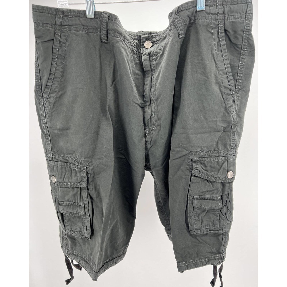 NEW WENVEN Mens Cotton Twill Cargo Shorts Charcoal Size 44 NWT NOS